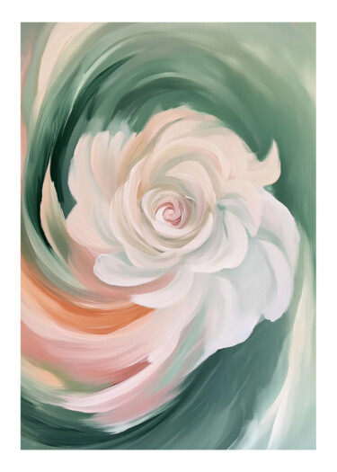Arte digital titulada "Elegant Rose in Sof…" por Chun Yu Guan, Obra de arte original, Imagen generada por IA Montado en Cart…