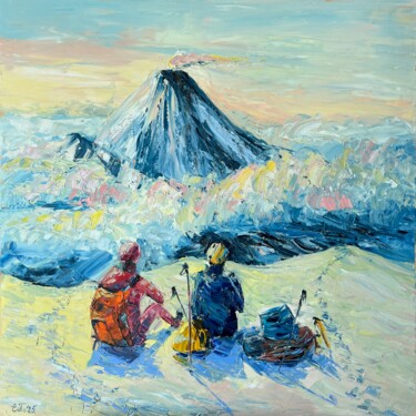 Above the clouds Schilderij getiteld "Above the clouds" door Evgeniya Polyudova, Origineel Kunstwerk, Olie