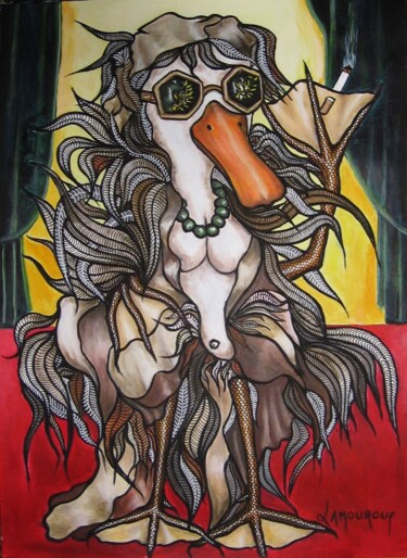 Peinture intitulée "Festival de cane" par Bertrand Lamouroux, Œuvre d'art originale, Acrylique