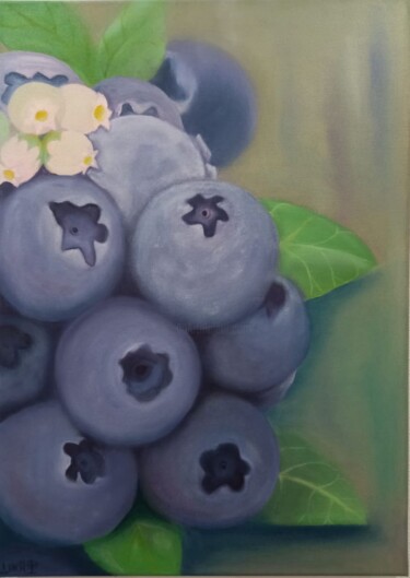 Painting titled "черника" by Natal A Dik, Original Artwork, Oil