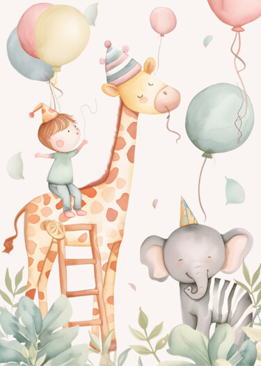 Digital Arts με τίτλο "Whimsical Birthday…" από 春宇 关, Αυθεντικά έργα τέχνης, Εικόνα που δημιουργήθηκε με AI Τοποθετήθηκε στο…