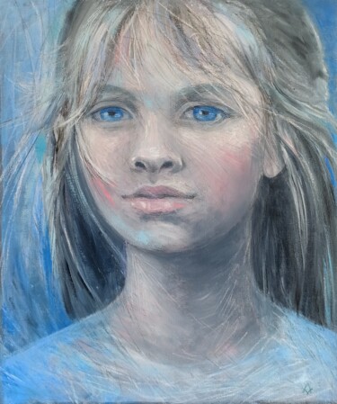 Eyes Blue as the Sea 绘画 标题为“Eyes Blue as the Sea” 由Alyona Masterkova, 原创艺术品, 油