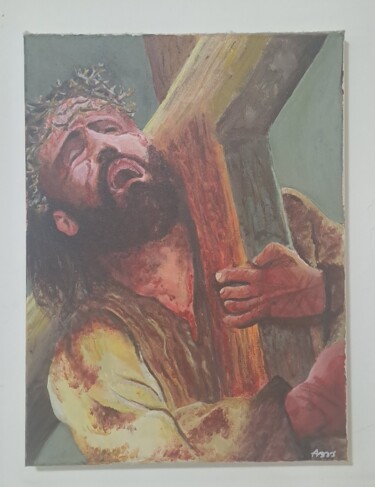 Pintura intitulada "IL CALVARIO" por Giuseppe Corcione, Obras de arte originais, Acrílico