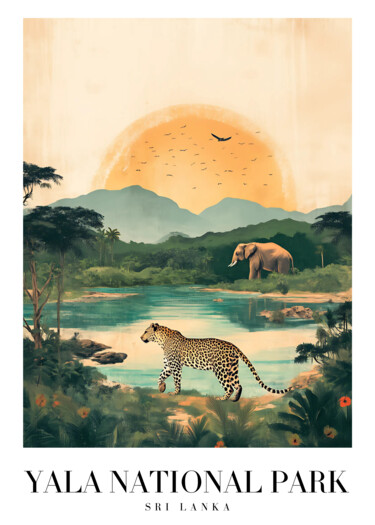 Digital Arts με τίτλο "Yala National Park:…" από 春宇 关, Αυθεντικά έργα τέχνης, Εικόνα που δημιουργήθηκε με AI Τοποθετήθηκε στ…