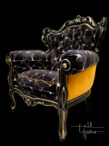 Design getiteld "Baroque noir et or" door Sarah Jettain (Eil Chans), Origineel Kunstwerk, Meubilair
