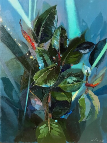 Verde Vivo Schilderij getiteld "Verde Vivo" door Marina Surovikova, Origineel Kunstwerk, Olie Gemonteerd op Frame voor houten brancard