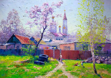 April Rays Pittura intitolato "April Rays" da Boris Serdyuk, Opera d'arte originale, Olio Montato su Telaio per barella in legno