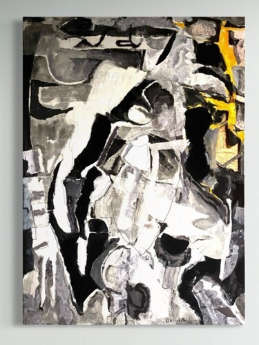 「Lontano dai sepolcr…」というタイトルの絵画 Marco Bettocchiによって, オリジナルのアートワーク, グラファイト ウッドストレッチャーフレームにマウント
