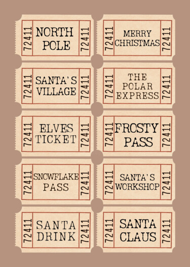 Digitale Kunst mit dem Titel "Vintage Christmas T…" von Chun Yu Guan, Original-Kunstwerk, KI-generiertes Bild Auf Karton mon…