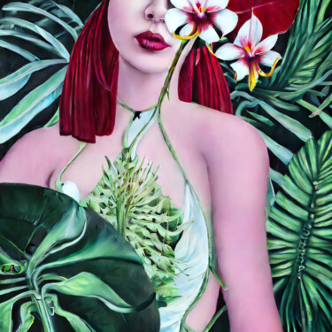 数字艺术 标题为“Tropical woman” 由Meahau, 原创艺术品, AI生成的图像