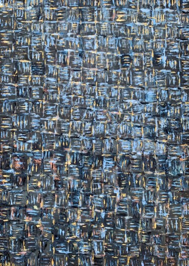 Abstract Squares Modern Oil Painting On Canvas Wall Art 绘画 标题为“Abstract Squares Mo…” 由Vilma Gataveckiene, 原创艺术品, 油