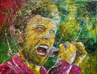 "David Bowie On Stage" başlıklı Tablo Anja Semling tarafından, Orijinal sanat, Akrilik Ahşap Sedye çerçevesi üzerine monte e…