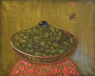 Ζωγραφική με τίτλο "Olives" από Ta Vira, Αυθεντικά έργα τέχνης, Λάδι Τοποθετήθηκε στο Ξύλινο φορείο σκελετό