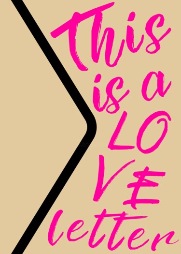 Digitale Kunst getiteld "Love Letter: A Hear…" door Chun Yu Guan, Origineel Kunstwerk, AI gegenereerde afbeelding Gemonteerd…