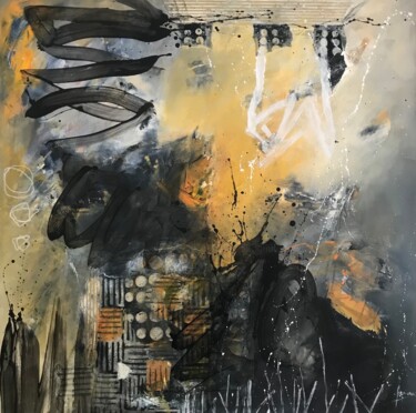 绘画 标题为“CREPUSCULE” 由Francine Scrignac, 原创艺术品, 丙烯 安装在木质担架架上