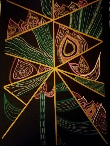 "Lotus" başlıklı Resim Sophie Ong tarafından, Orijinal sanat, Tükenmez kalem