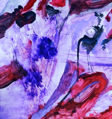 Schilderij getiteld "Little purple and r…" door Milto Sideris, Origineel Kunstwerk, Acryl