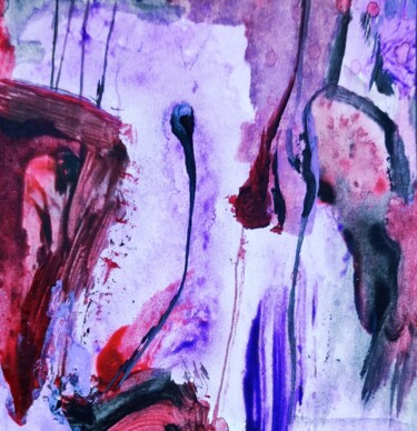 Pittura intitolato "Little purple and r…" da Milto Sideris, Opera d'arte originale, Acrilico