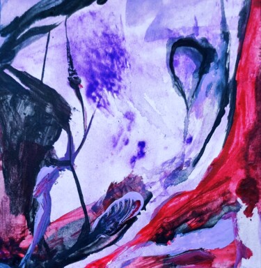 Pittura intitolato "Little purple and r…" da Milto Sideris, Opera d'arte originale, Acrilico