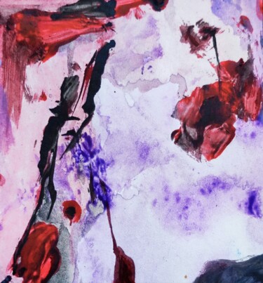 Schilderij getiteld "Little purple and r…" door Milto Sideris, Origineel Kunstwerk, Acryl