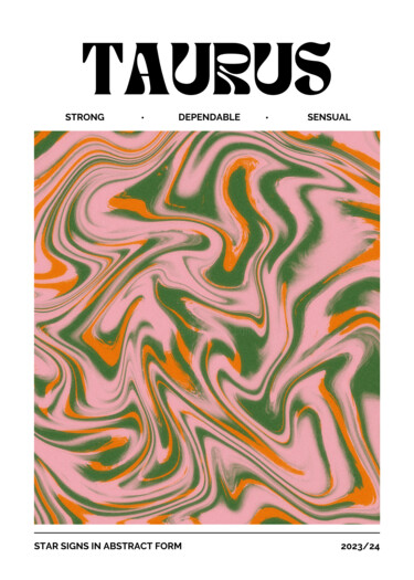 "Taurus: Abstract St…" başlıklı Dijital Sanat 春宇 关 tarafından, Orijinal sanat, AI tarafından oluşturulan görüntü Karton üzer…