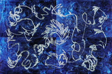 Pittura intitolato "Zielos streift der…" da Volker W. Hamann, Opera d'arte originale, pigmenti Montato su Alluminio