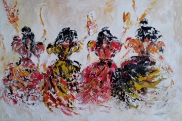 绘画 标题为“les arlésiennes” 由Raphael Marras, 原创艺术品, 油 安装在木质担架架上