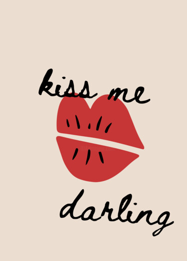 Цифровое искусство под названием "Kiss Me Darling Lip…" - 春宇 关, Подлинное произведение искусства, Изображение, сгенерированн…