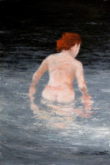 Ζωγραφική με τίτλο "Petite baigneuse 3" από Wilfrid Moizan, Αυθεντικά έργα τέχνης, Λάδι
