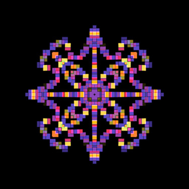 数字艺术 标题为“Mandala virtual 1” 由Ana Paula Ferreira Silva, 原创艺术品, 2D数字工作