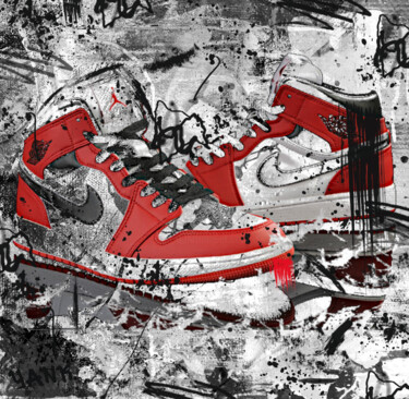 pop art street art basket montante 5 数字艺术 标题为“pop art street art…” 由Yank, 原创艺术品, 数字拼贴 安装在木质担架架上