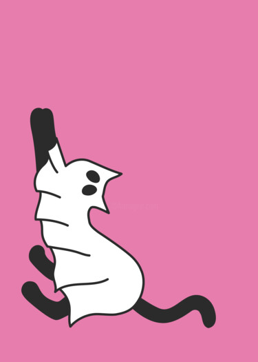 数字艺术 标题为“Whiskered Whimsy: A…” 由春宇 关, 原创艺术品, AI生成的图像 安装在纸板上