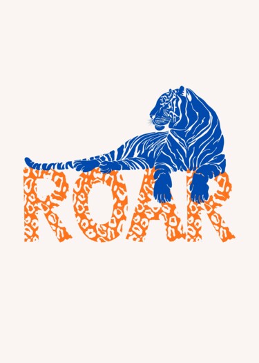 Цифровое искусство под названием "Tiger Roar Graphic…" - 春宇 关, Подлинное произведение искусства, Изображение, сгенерированно…