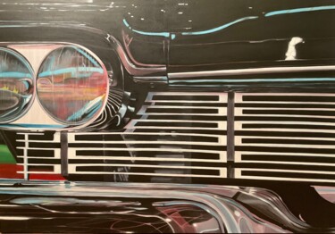 Painting titled "Plymouth fury chrome" by Gilbert Duchamp, Original Artwork, Acrylic Mounted on Wood Stretcher frame