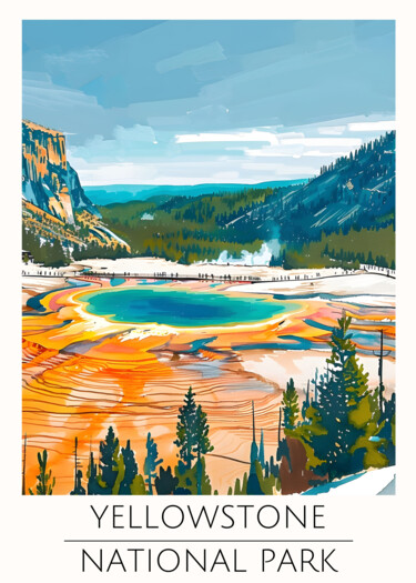 Digital Arts με τίτλο "Yellowstone Nationa…" από 春宇 关, Αυθεντικά έργα τέχνης, Εικόνα που δημιουργήθηκε με AI Τοποθετήθηκε στ…