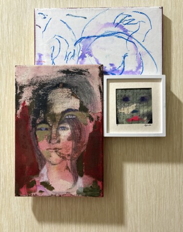 She Was Drawn, Painted, Filed 제목이 "She Was Drawn, Pain…"인 미술작품 Gela Mikava로, 원작, 아크릴 나무 들것 프레임에 장착됨