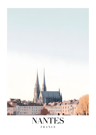 "Nantes Cathedral: F…" başlıklı Dijital Sanat 春宇 关 tarafından, Orijinal sanat, AI tarafından oluşturulan görüntü Karton üzer…