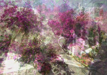 Buganvillage (Una historia púrpura) Arte digitale intitolato "Buganvillage (Una h…" da Elizaveta Fedorova, Opera d'arte originale, Collage digitale