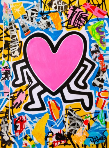 Super love ( Tribute to Keith Haring ) by Dr. love "Super love ( Tribut…" başlıklı Tablo Dr. Love tarafından, Orijinal sanat, Akrilik