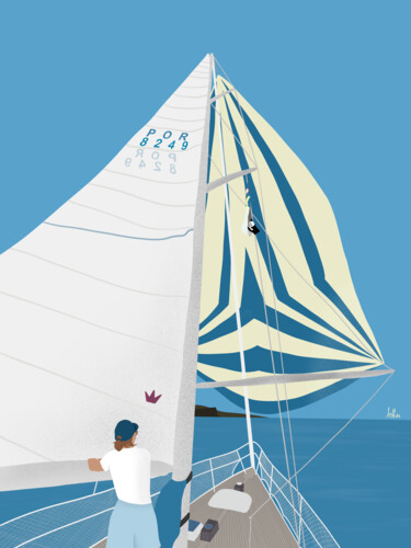 제목이 "Siren Sail"인 디지털 아트 Ana Alves로, 원작, 2D 디지털 작업