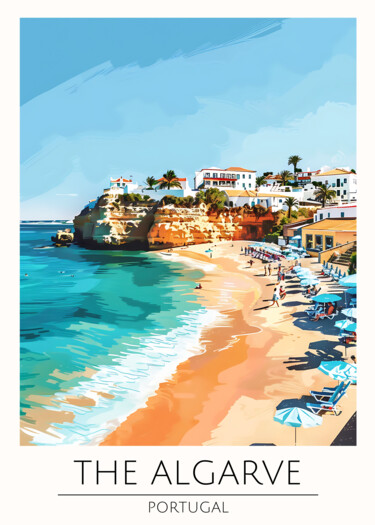 Arts numériques intitulée "The Algarve Coastal…" par Chun Yu Guan, Œuvre d'art originale, Image générée par l'IA Monté sur C…