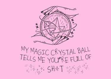 数字艺术 标题为“Crystal Ball Wisdom…” 由春宇 关, 原创艺术品, AI生成的图像 安装在纸板上