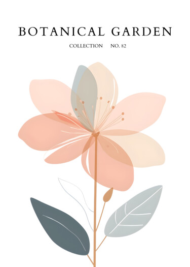 数字艺术 标题为“Elegant Pastel Blos…” 由春宇 关, 原创艺术品, AI生成的图像 安装在纸板上