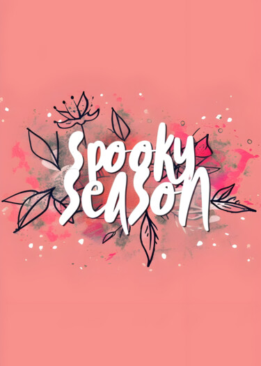 Artes digitais intitulada "Spooky Season Flora…" por Chun Yu Guan, Obras de arte originais, Imagem gerada por IA Montado em…
