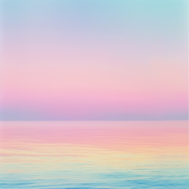 제목이 "Serene Sunset Over…"인 디지털 아트 春宇 关로, 원작, AI 생성 이미지 판지에 장착됨