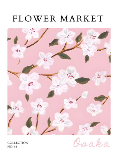 Digital Arts titled "Cherry Blossom Mark…" by Chun Yu Guan, Original Artwork, AI generated image Mounted on Cardboard
