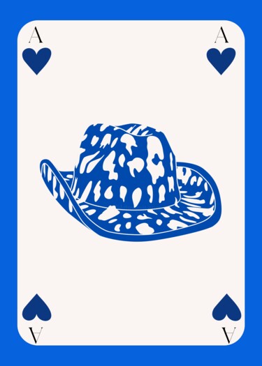 数字艺术 标题为“Ace of Hearts with…” 由春宇 关, 原创艺术品, AI生成的图像 安装在纸板上