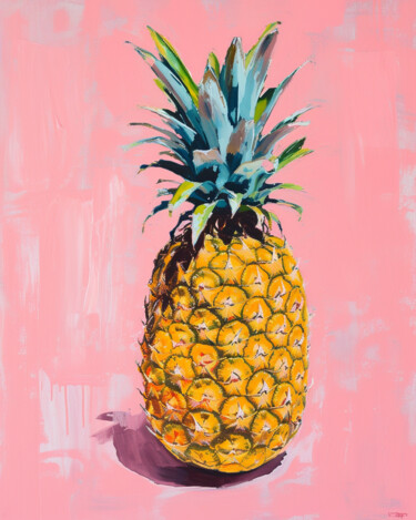 Digital Arts titled "Vibrant Pineapple o…" by Chun Yu Guan, Original Artwork, AI generated image Mounted on Cardboard