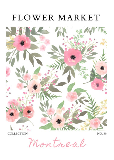 数字艺术 标题为“Elegant Floral Arra…” 由春宇 关, 原创艺术品, AI生成的图像 安装在纸板上