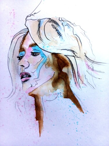 「Beauty (N1126)」というタイトルの描画 Dieter Beckerによって, オリジナルのアートワーク, 水彩画